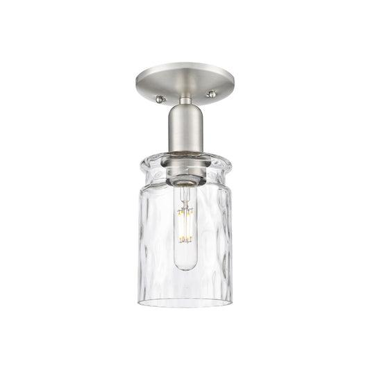 Innovations Candor 5in 1-Light Semi-Flush | Industrial Modern Brushed Satin Nickel and Clear Waterglass Glass | Entryway & Hallway | Model 716-1C-SN-G352