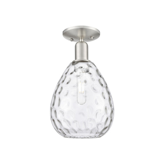 Innovations Waverly 8in 1-Light Semi-Flush Mount | Industrial Brushed Satin Nickel and Clear Glass | Entryway & Hallway | 8 x 8 x | Model 716-1C-SN-G372