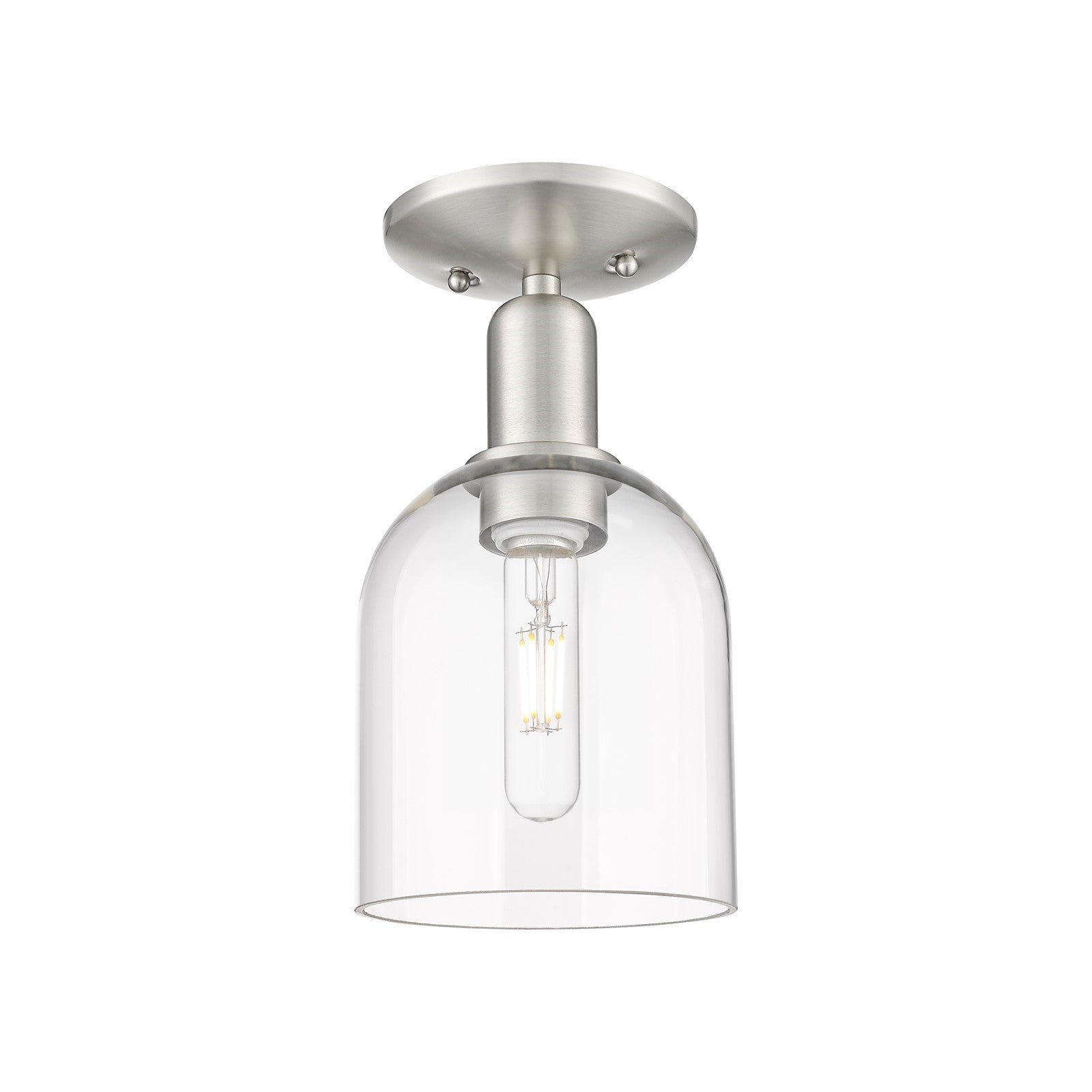 Innovations Bella 6in 1-Light Semi-Flush Mount | Industrial Brushed Satin Nickel and Clear Glass | Hallway & Entryway | 5.5 x | Model 716-1C-SN-G558-6CL