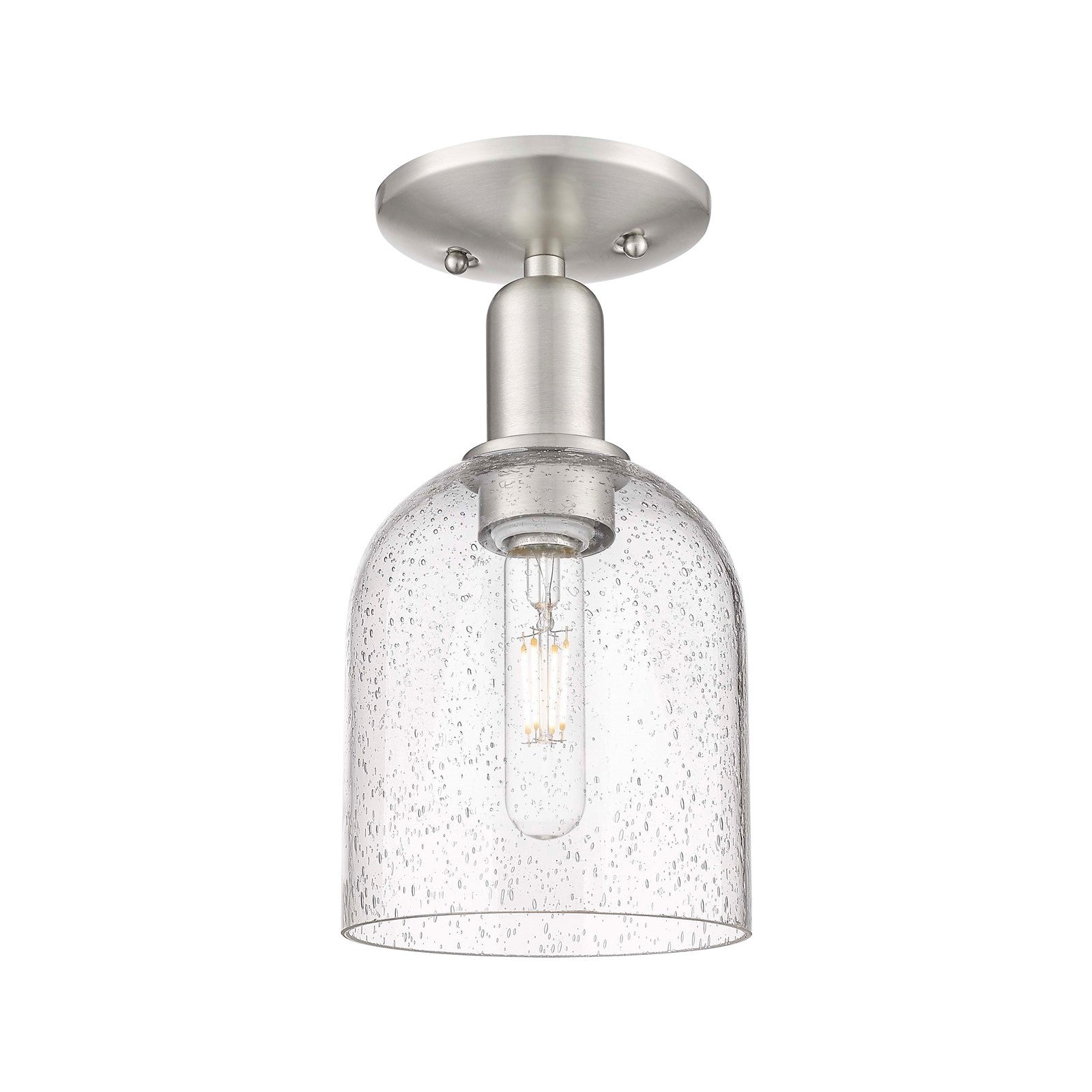 Innovations Bella 6in 1-Light Semi-Flush Mount | Industrial Brushed Satin Nickel and Seedy Glass | Hallway & Entryway | 5.5 x | Model 716-1C-SN-G558-6SDY