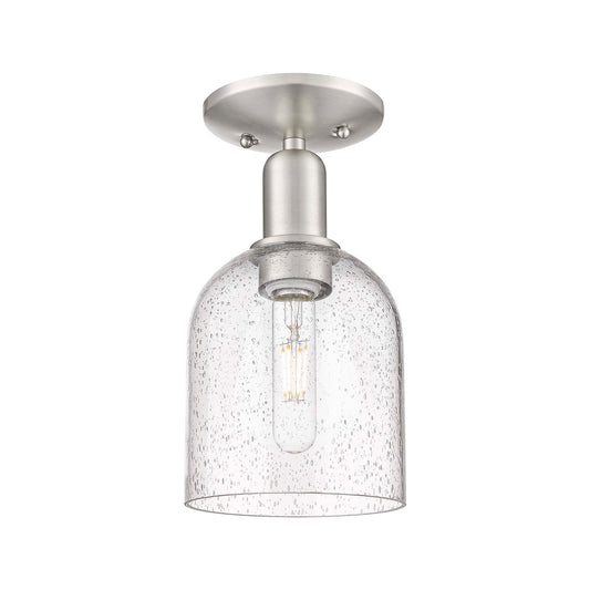 Innovations Bella 6in 1-Light Semi-Flush Mount | Industrial Brushed Satin Nickel and Seedy Glass | Hallway & Entryway | 5.5 x | Model 716-1C-SN-G558-6SDY