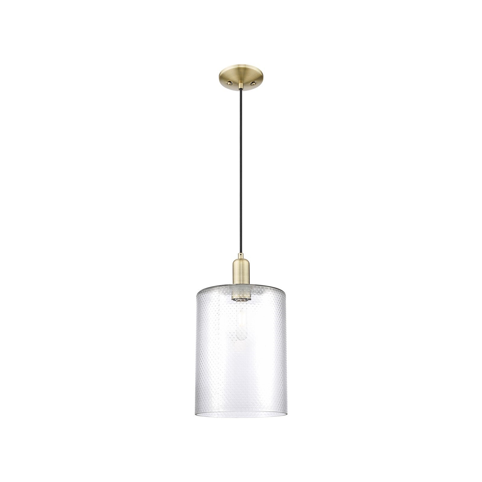 Innovations Cobbleskill 9in 1-Light Mini Pendant | Industrial Antique Brass and Clear Glass | Kitchen Island & Dining Room | 9 x | Model 716-1P-AB-G112-L