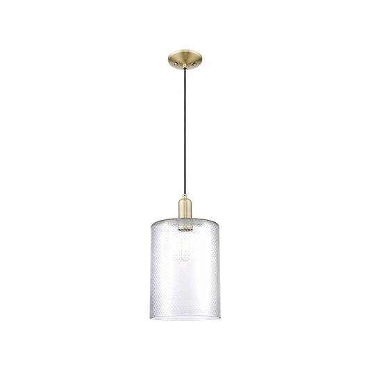 Innovations Cobbleskill 9in 1-Light Mini Pendant | Industrial Antique Brass and Clear Glass | Kitchen Island & Dining Room | 9 x | Model 716-1P-AB-G112-L