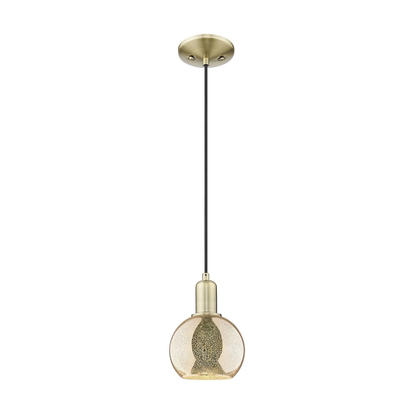 Innovations Athens 6in 1-Light Mini Pendant | Industrial Antique Brass and Mercury Glass | Kitchen Island | 5.88 x 5.88 x 8.7 in | Model 716-1P-AB-G128-6