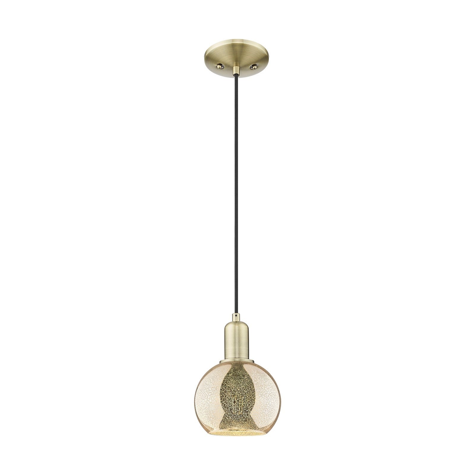 Innovations Athens 6in 1-Light Mini Pendant | Industrial Antique Brass and Mercury Glass | Kitchen Island | 5.88 x 5.88 x 8.7 in | Model 716-1P-AB-G128-6