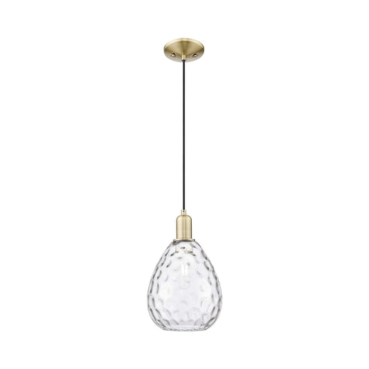 Innovations Waverly 8in 1-Light Mini Pendant | Industrial Antique Brass and Clear Glass | Kitchen Island & Dining Room | 8 x 8 x | Model 716-1P-AB-G372
