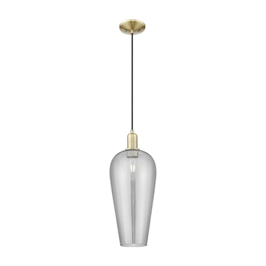 Innovations Chelsea 1Lt 8" Cord Mini Pendant, AB/Smoke - 716-1P-AB-G456-8SM