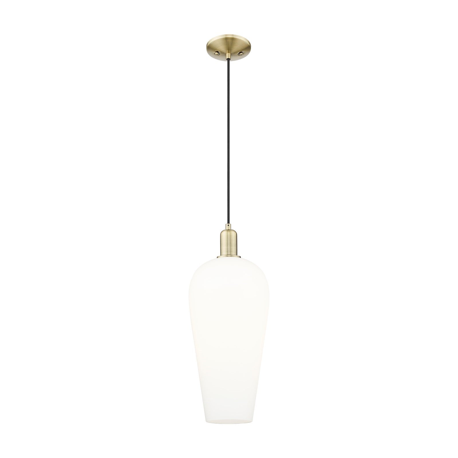 Innovations Chelsea 8in 1-Light Mini Pendant | Industrial Antique Brass and White Glass | Kitchen Island & Dining Room | 8 x 8 | Model 716-1P-AB-G456-8WH
