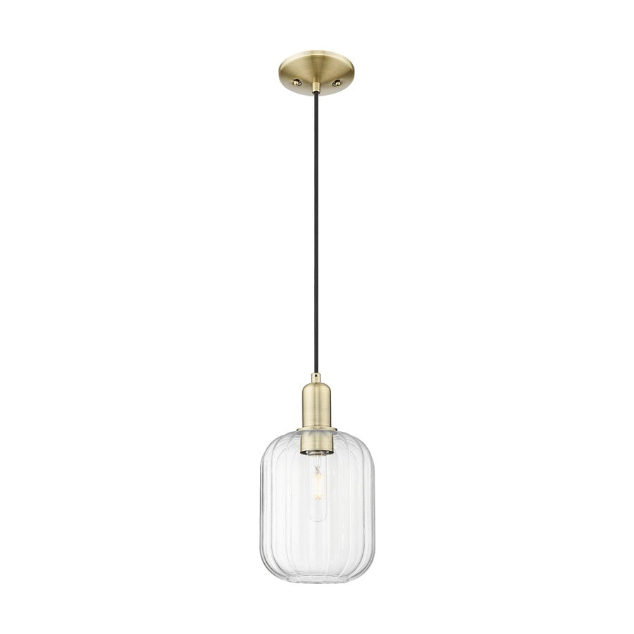 Innovations Preston 1Lt 7" Jar Cord Mini Pendant, AB/CL Jar - 716-1P-AB-G460-7CL