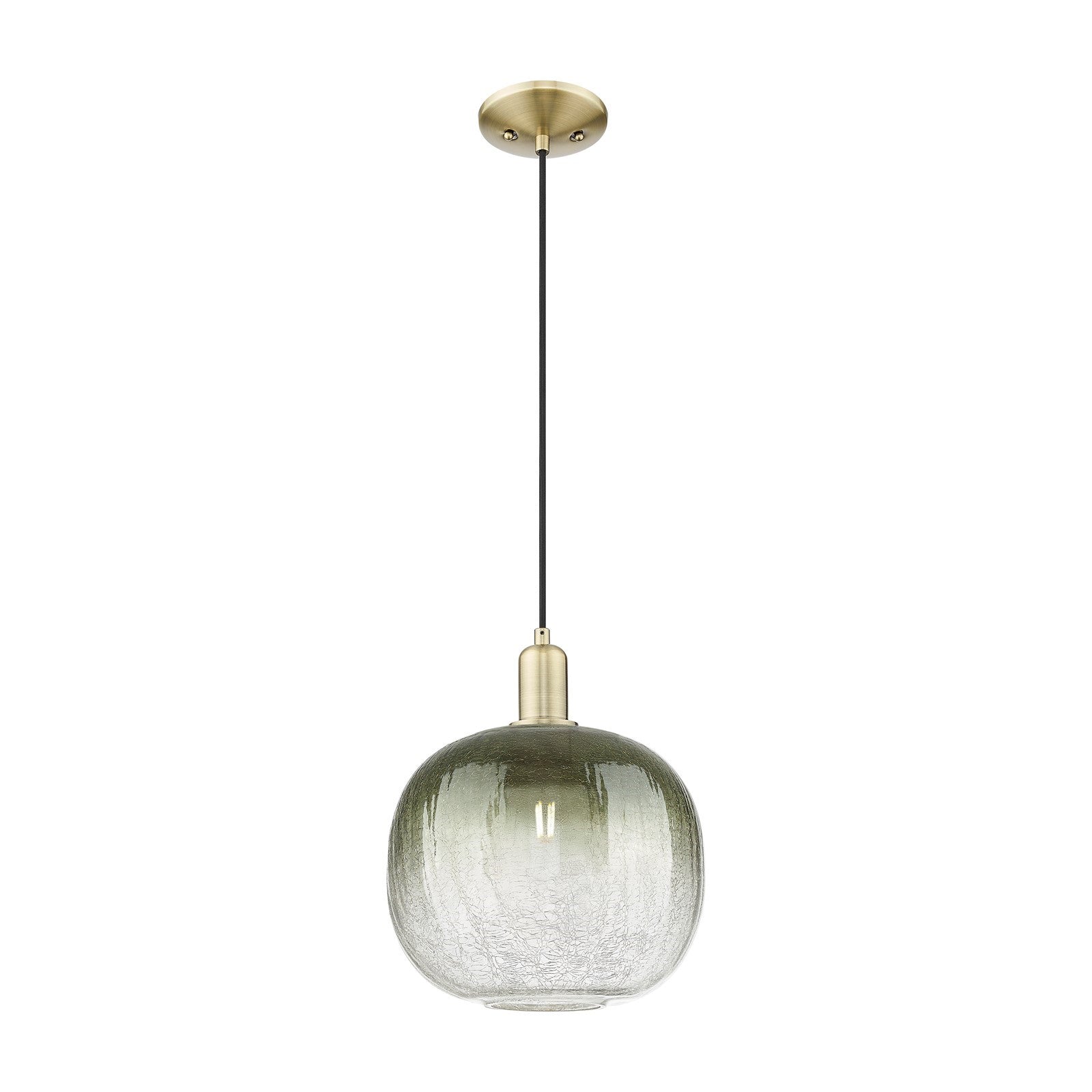 Innovations Brookhaven Sphere 10.5in 1-Light Mini Pendant | Industrial Antique Brass and Slate Glass | Kitchen Island & Dining | Model 716-1P-AB-G481-10SL