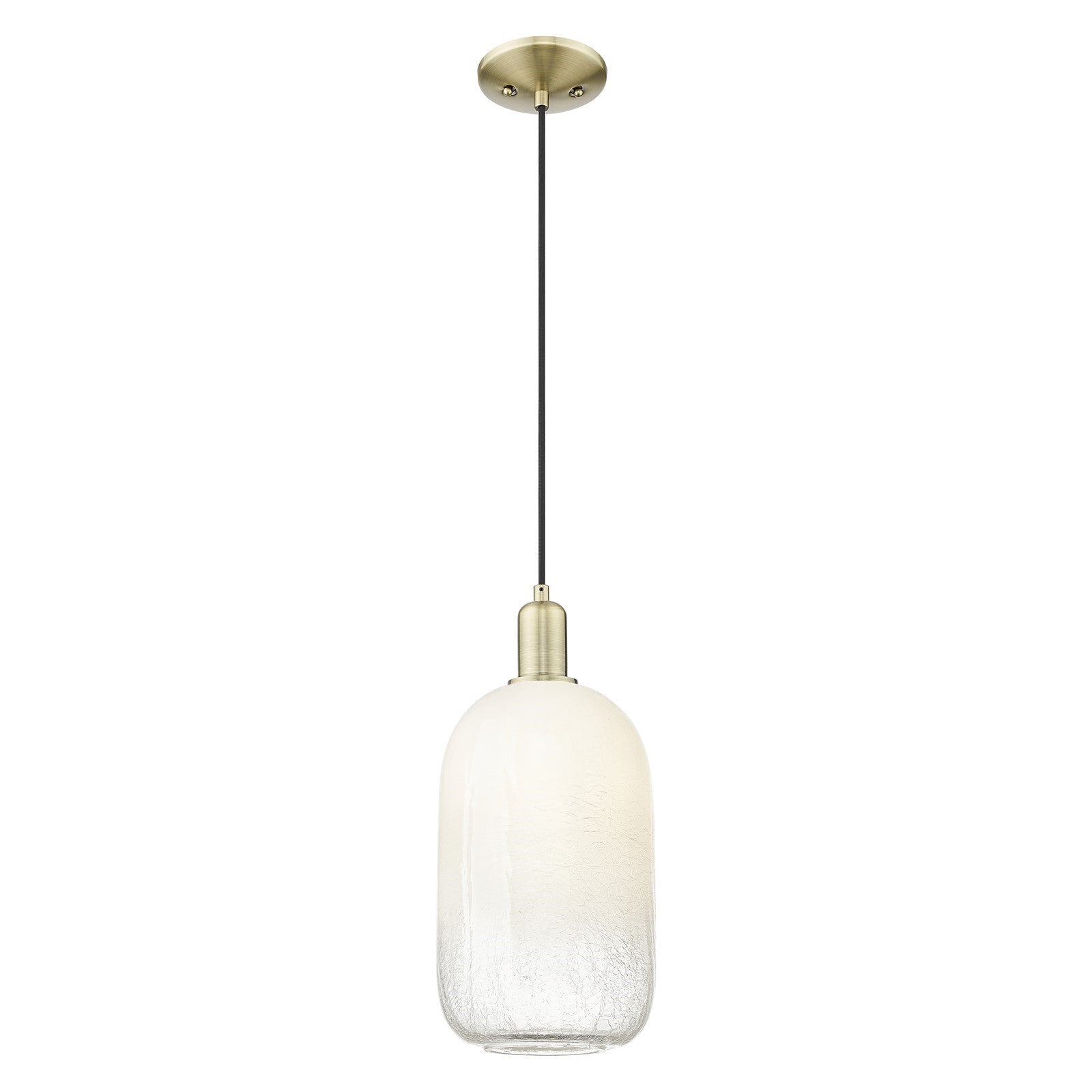 Innovations Brookhaven Cloche 7in 1-Light Mini Pendant | Industrial Antique Brass Steel and Opal Glass | Kitchen Island & | Model 716-1P-AB-G482-7OP