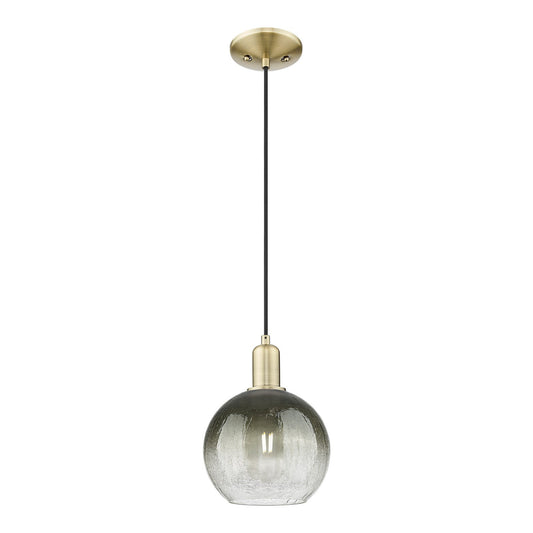 Innovations Brookhaven Globe 7.88in 1-Light Mini Pendant | Industrial Antique Brass and Slate Glass | Kitchen Island & Dining | Model 716-1P-AB-G483-8SL
