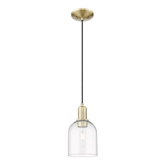 Innovations Bella 6in 1-Light Mini Pendant | Industrial Antique Brass Steel and Clear Glass | Kitchen Island & Dining Room | Model 716-1P-AB-G558-6CL