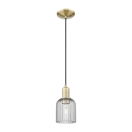 Innovations Bridal Veil 1Lt 5" Cord Mini Pendant, AB/Smoke - 716-1P-AB-G559-5SM