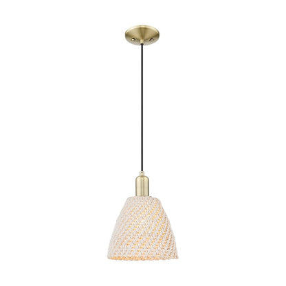 Innovations NB Dome 1Lt 9" Cord Mini Pendant, AB/NF - 716-1P-AB-NBD-9-NAT