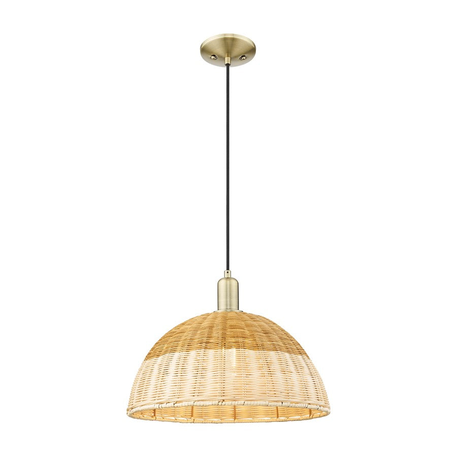 Innovations NB Dome 1Lt Cord Mini Pendant/16" AB/NF - 716-1P-AB-NBD2-16-NAT