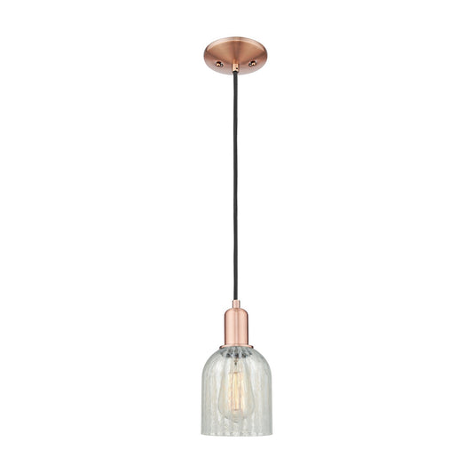 Innovations Caledonia 5in 1-Light Mini Pendant | Industrial Antique Copper and Mouchette Glass | Kitchen Island & Dining Room | 5 | Model 716-1P-AC-G2511