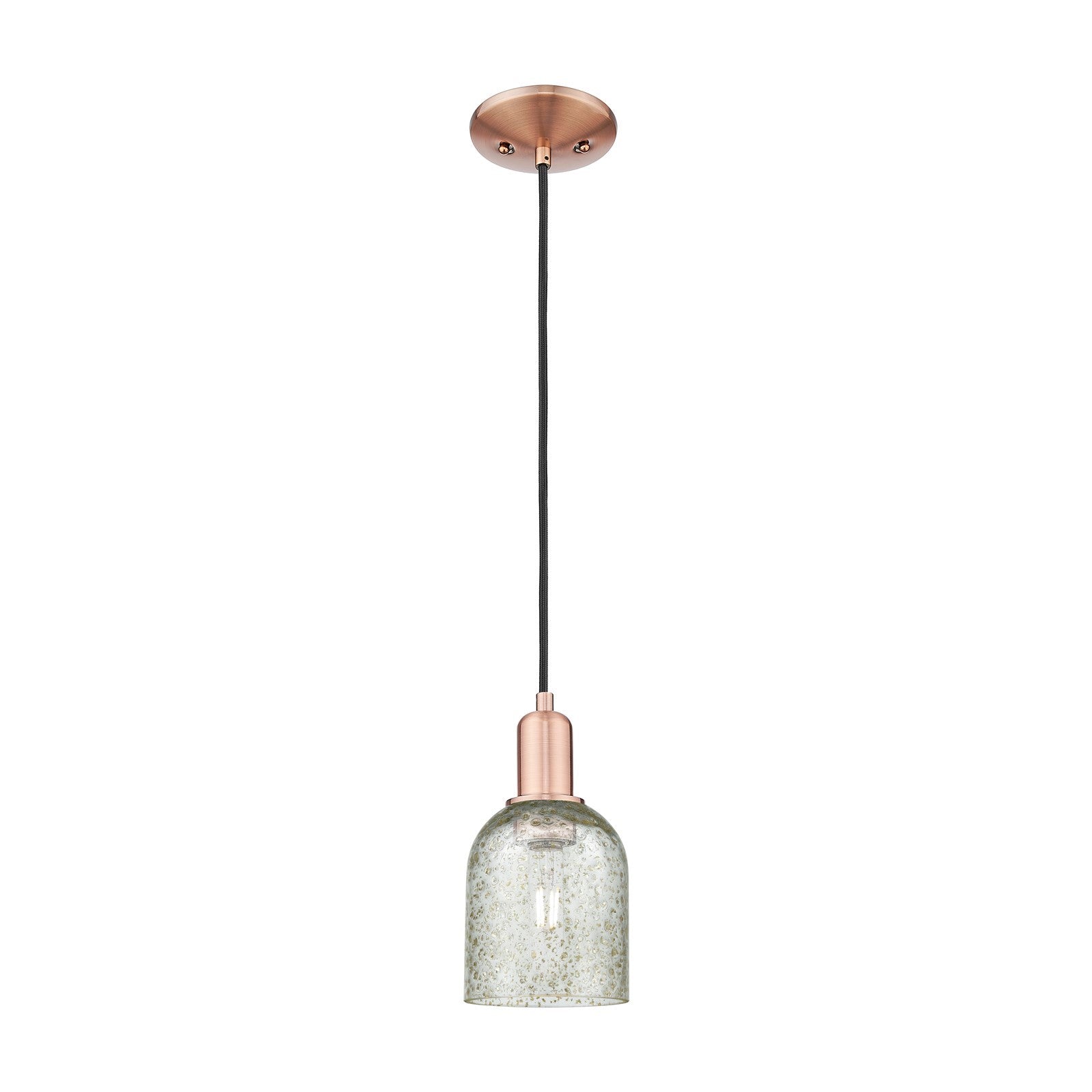 Innovations Caledonia 5in 1-Light Mini Pendant | Industrial Antique Copper Steel and Mica Glass | Kitchen Island & Dining Room | 5 | Model 716-1P-AC-G259