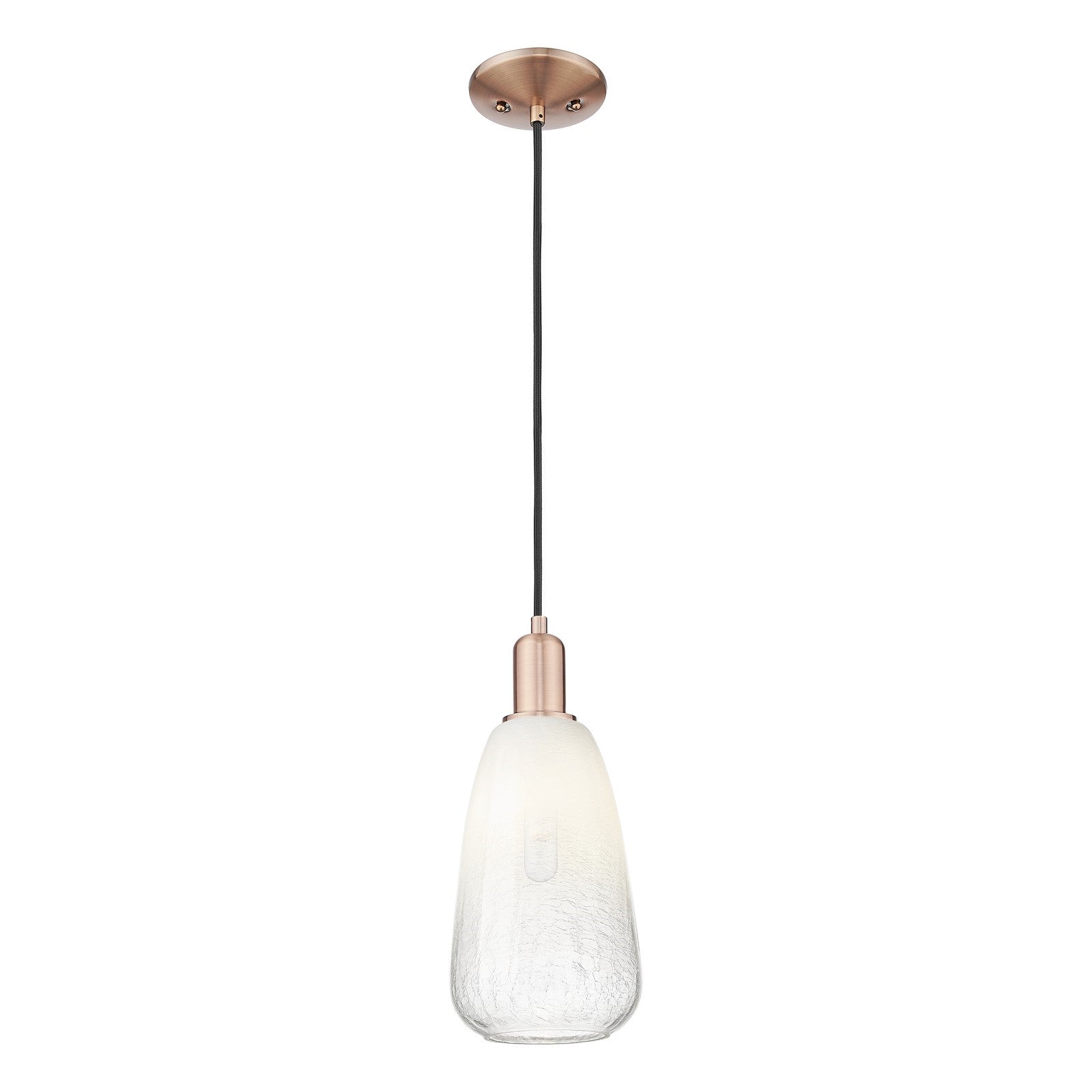 Innovations Brookhaven Almond 6in 1-Light Mini Pendant | Industrial Antique Copper Steel and Opal Glass | Kitchen Island & | Model 716-1P-AC-G480-6OP