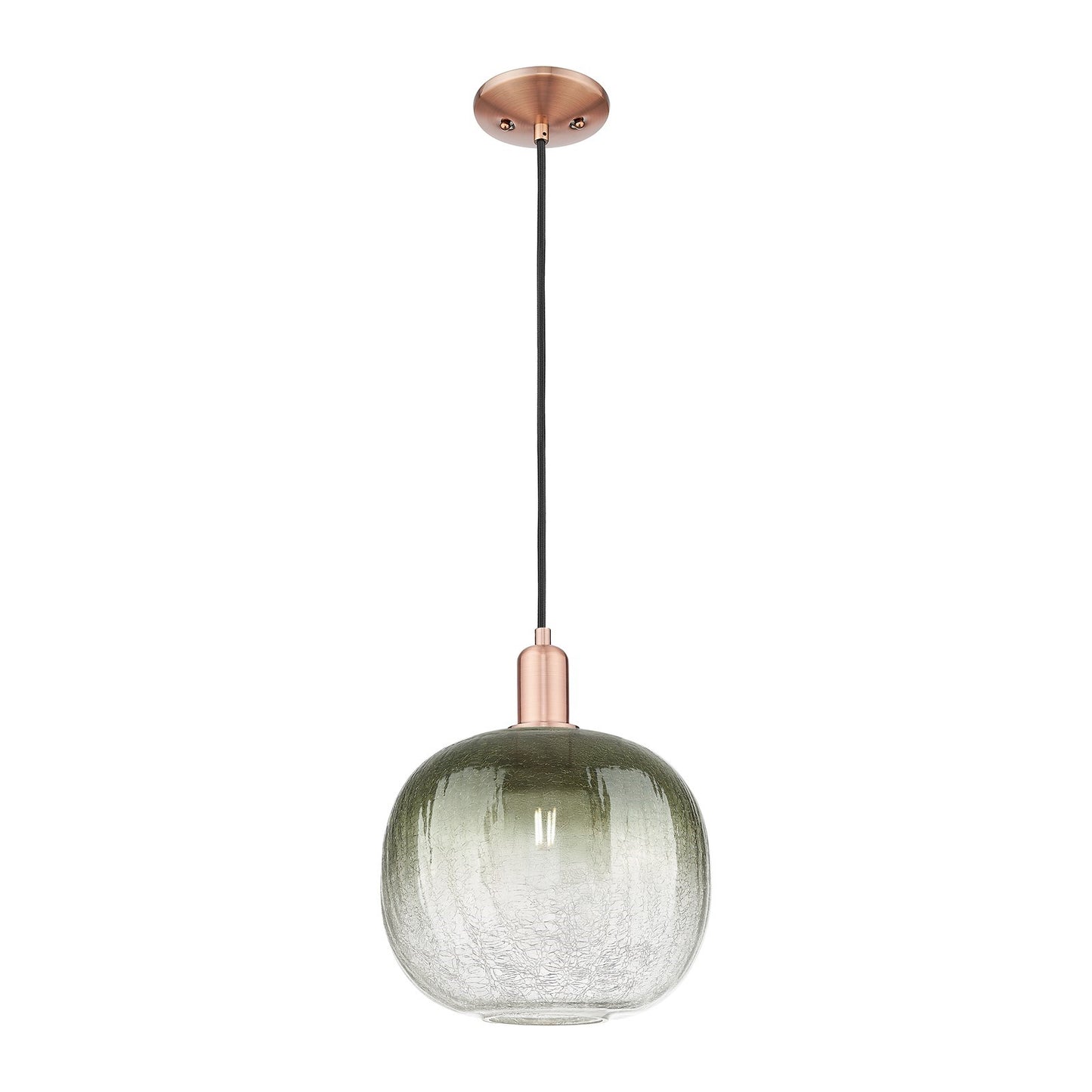 Innovations Brookhaven Sphere 10.5in 1-Light Mini Pendant | Industrial Antique Copper and Slate Glass | Kitchen Island | 10.5 | Model 716-1P-AC-G481-10SL