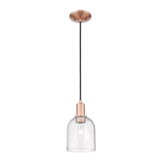 Innovations Bella 6in 1-Light Mini Pendant | Industrial Antique Copper and Seedy Glass | Kitchen Island | 5.5 x 10.32 in | Model 716-1P-AC-G558-6SDY