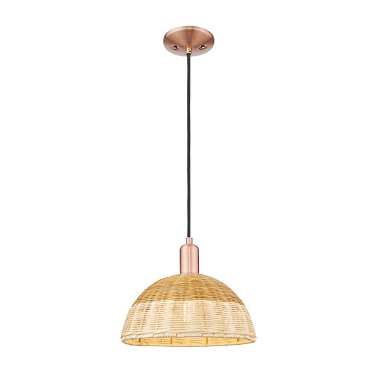 Innovations NB Dome 1Lt Cord Mini Pendant/12" CP/NF - 716-1P-AC-NBD2-12-NAT