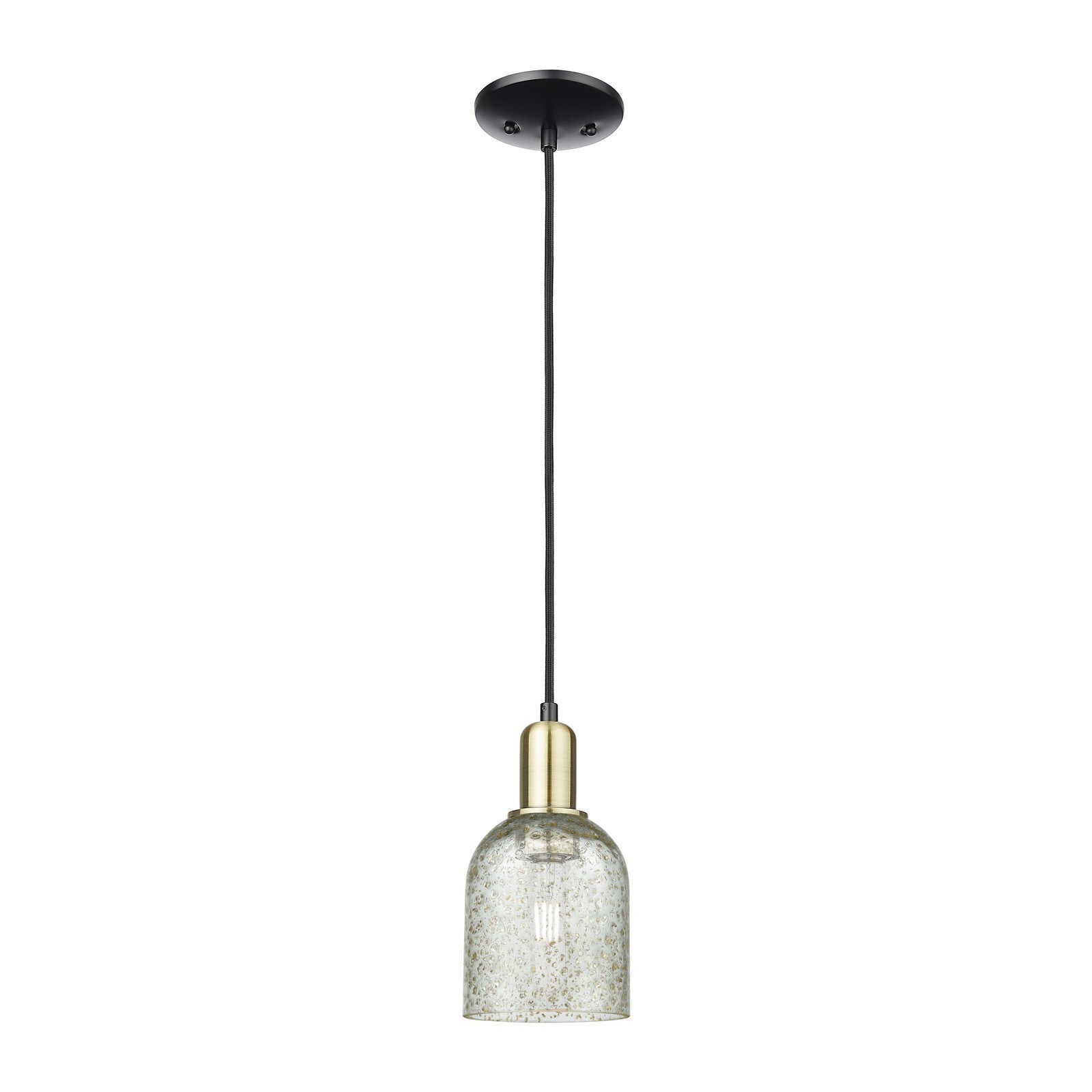 Innovations Caledonia 5in 1-Light Mini Pendant | Industrial Black Antique Brass and Mica Glass | Kitchen Island & Dining Room | 5 | Model 716-1P-BAB-G259