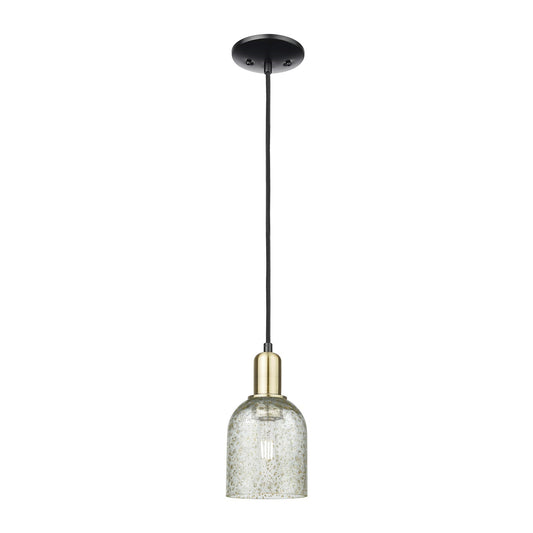 Innovations Caledonia 5in 1-Light Mini Pendant | Industrial Black Antique Brass and Mica Glass | Kitchen Island & Dining Room | 5 | Model 716-1P-BAB-G259