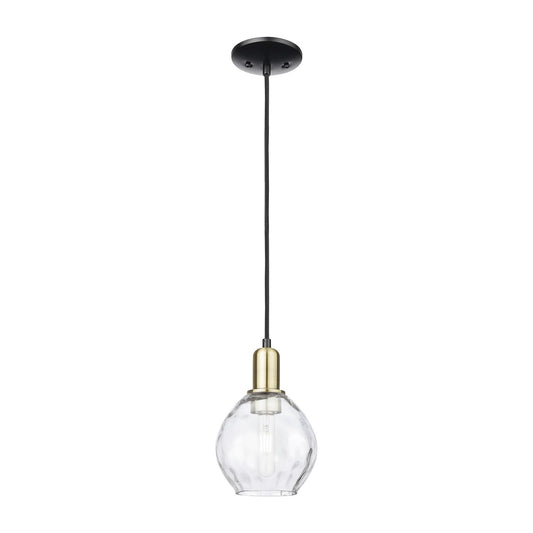 Innovations Waverly 6in 1-Light Mini Pendant | Industrial Black Antique Brass and Clear Glass | Kitchen Island & Dining Room | 6 x | Model 716-1P-BAB-G362