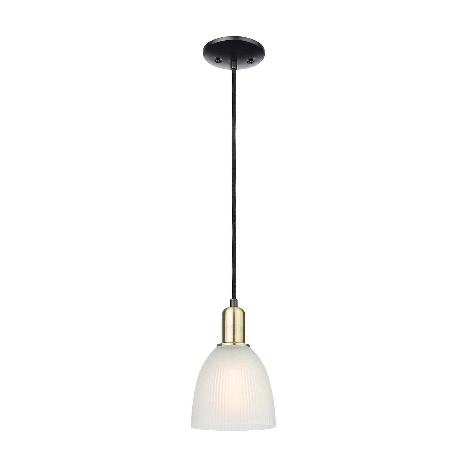 Innovations Castile 6in 1-Light Mini Pendant | Industrial Black Antique Brass and White Glass | Kitchen Island & Dining Room | 6 x | Model 716-1P-BAB-G381