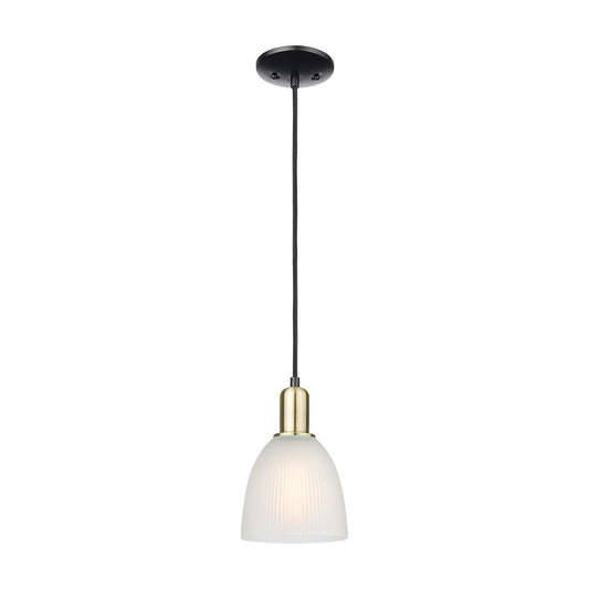 Innovations Castile 6in 1-Light Mini Pendant | Industrial Black Antique Brass and White Glass | Kitchen Island & Dining Room | 6 x | Model 716-1P-BAB-G381