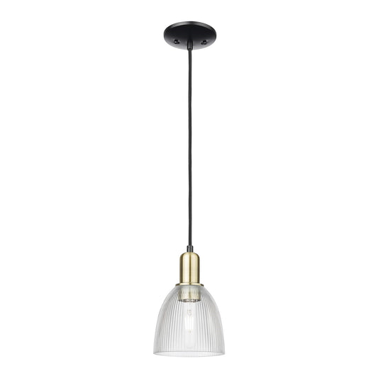 Innovations Castile 6in 1-Light Mini Pendant | Industrial Black Antique Brass and Clear Glass | Kitchen Island & Dining Room | 6 x | Model 716-1P-BAB-G382