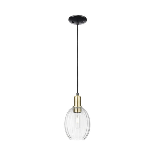 Innovations Preston 1Lt 6" Bell Cord Mini Pendant, BKS/CL - 716-1P-BAB-G459-6CL