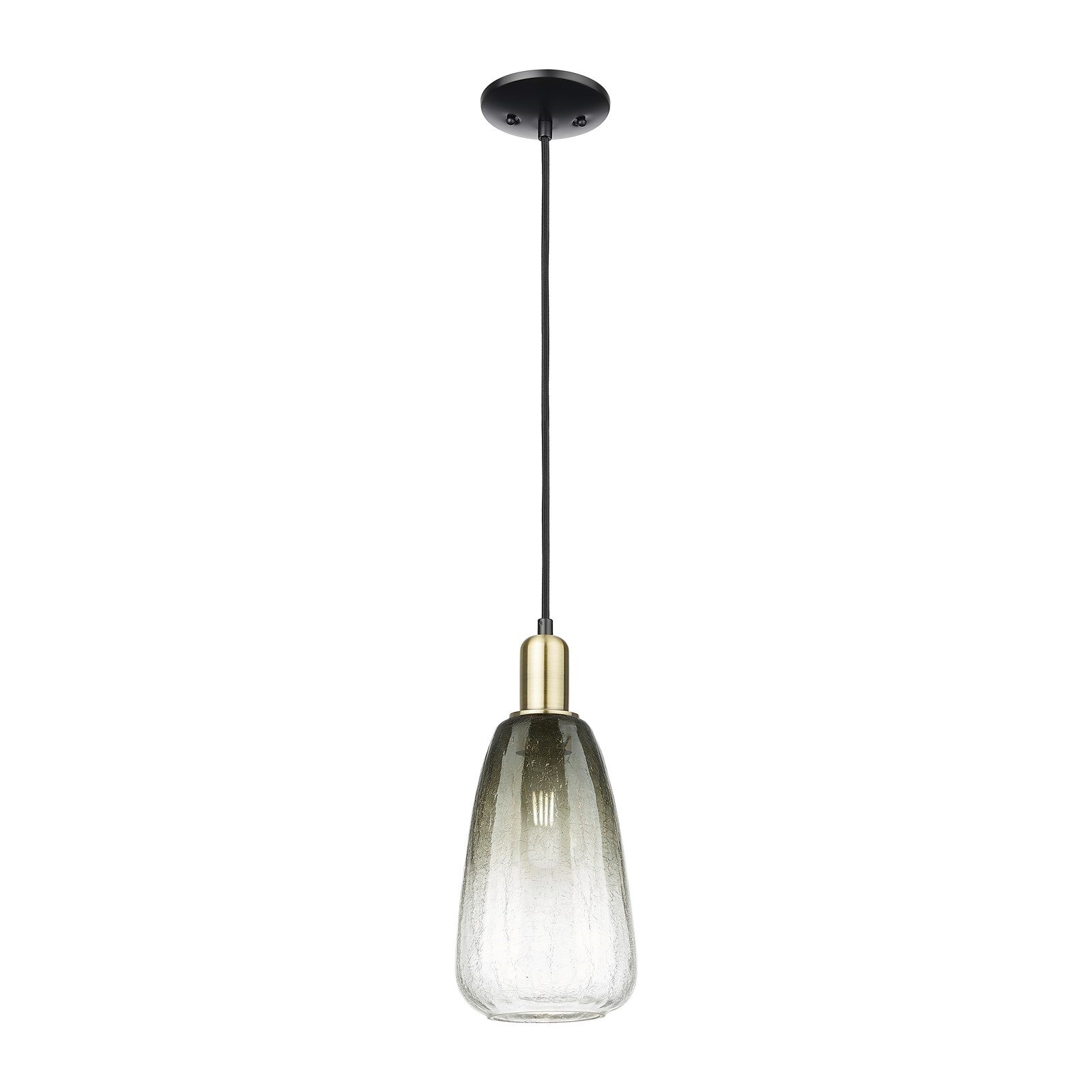 Innovations Brookhaven Almond 6in 1-Light Mini Pendant | Industrial Black Antique Brass and Slate Glass | Kitchen Island | 6 x | Model 716-1P-BAB-G480-6SL