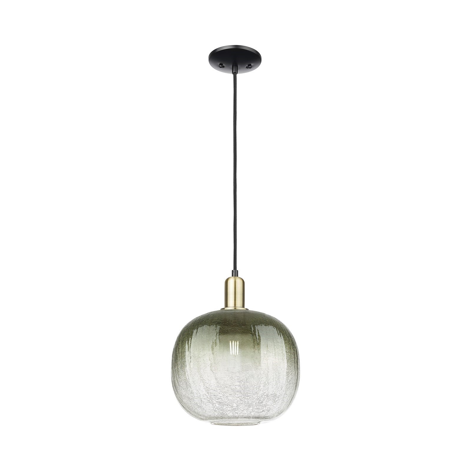 Innovations Brookhaven Sphere 10.5in 1-Light Mini Pendant | Industrial Black Antique Brass Steel and Slate Glass | Kitchen | Model 716-1P-BAB-G481-10SL