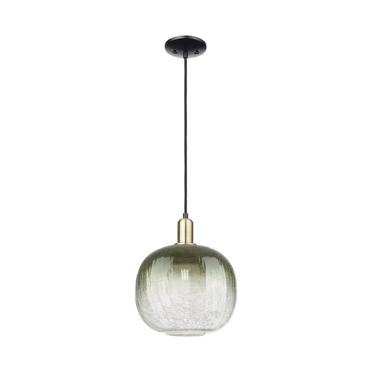Innovations Brookhaven Sphere 10.5in 1-Light Mini Pendant | Industrial Black Antique Brass Steel and Slate Glass | Kitchen | Model 716-1P-BAB-G481-10SL