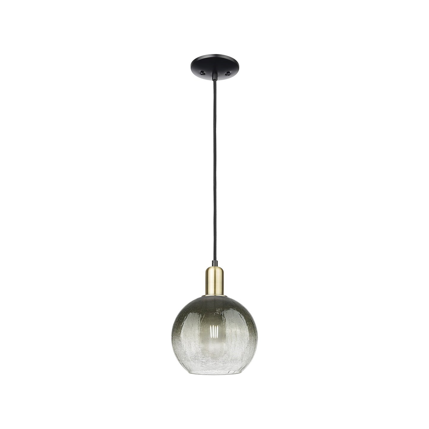 Innovations Brookhaven Globe 1-Light Mini Pendant | Industrial Black Antique Brass and Slate Glass | Kitchen Island & Dining | Model 716-1P-BAB-G483-8SL
