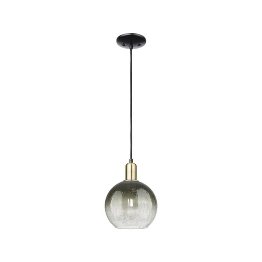 Innovations Brookhaven Globe 1-Light Mini Pendant | Industrial Black Antique Brass and Slate Glass | Kitchen Island & Dining | Model 716-1P-BAB-G483-8SL