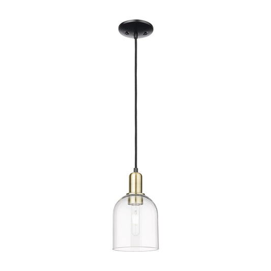 Innovations Bella 6in 1-Light Mini Pendant | Industrial Black Antique Brass and Clear Glass | Kitchen Island & Dining Room | Model 716-1P-BAB-G558-6CL