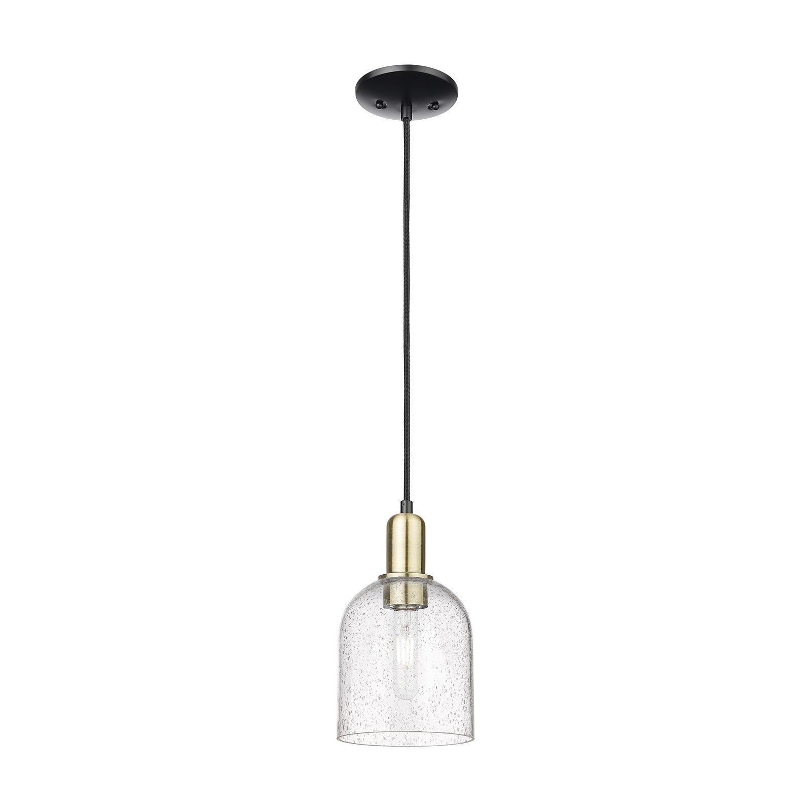 Innovations Bella 6in 1-Light Mini Pendant | Industrial Black Antique Brass and Seedy Glass | Kitchen Island & Dining Room | Model 716-1P-BAB-G558-6SDY