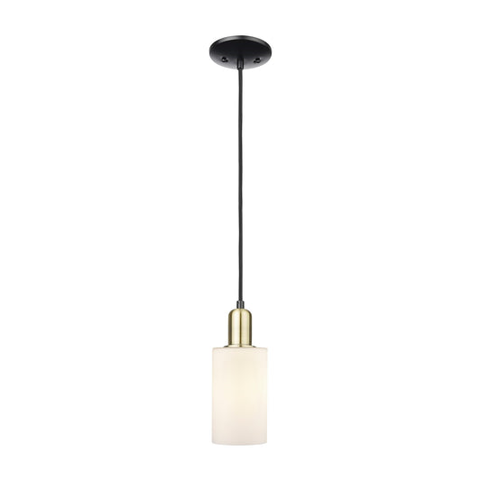 Innovations Clymer 4in 1-Light Mini Pendant | Industrial Black Antique Brass Steel and Matte White Glass | Kitchen Island & Dining | Model 716-1P-BAB-G801