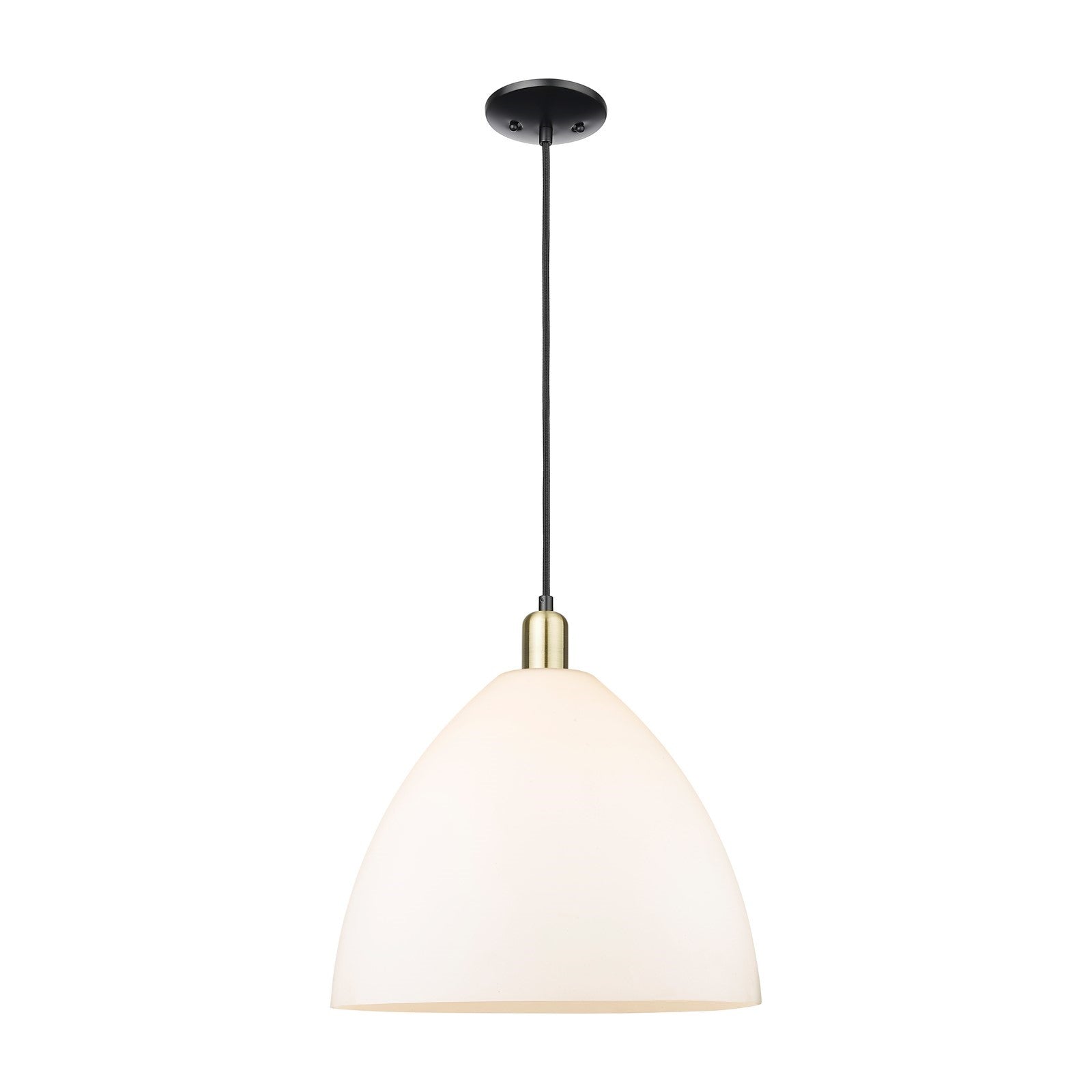 Innovations Bristol 16in 1-Light Mini Pendant | Industrial Black Antique Brass and Matte White Glass | Kitchen Island & Dining | Model 716-1P-BAB-GBD-161