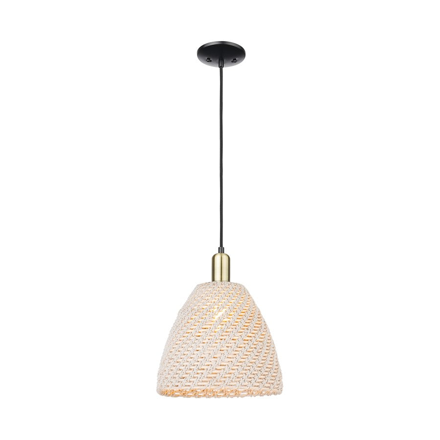 Innovations NB Dome 1Lt 12" Cord Mini Pendant, BKS/NF - 716-1P-BAB-NBD-12-NAT
