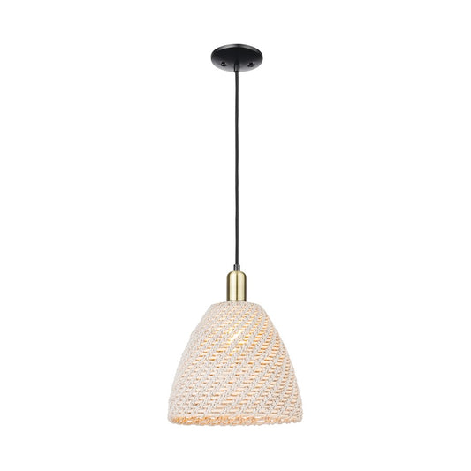 Innovations NB Dome 1Lt 12" Cord Mini Pendant, BKS/NF - 716-1P-BAB-NBD-12-NAT