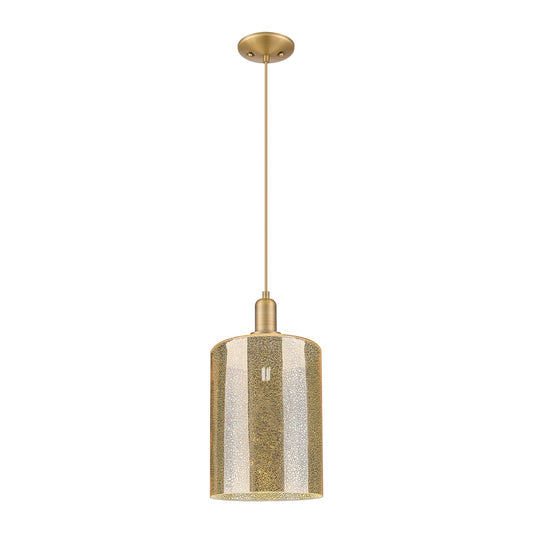 Innovations Cobbleskill 9in 1-Light Mini Pendant | Industrial Brushed Brass Steel and Mercury Glass | Kitchen Island & Dining | Model 716-1P-BB-G116-L