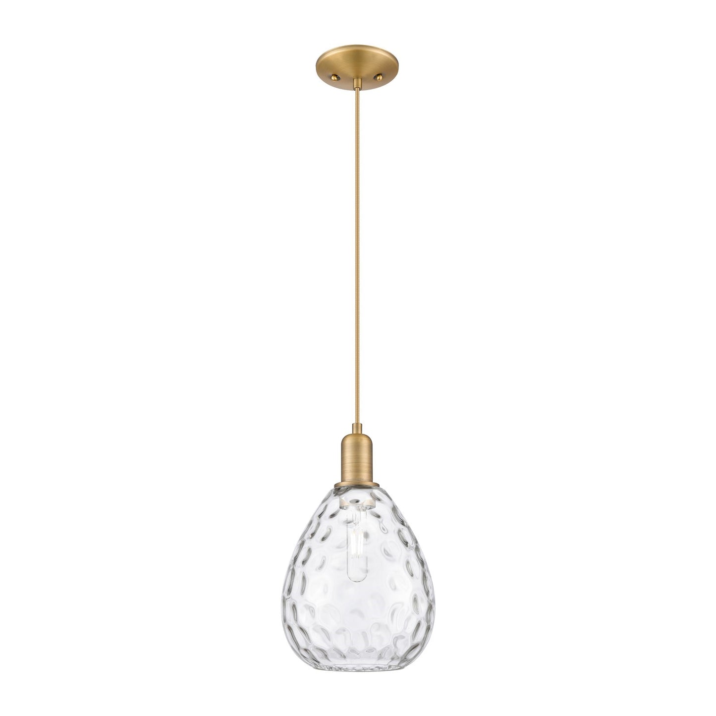 Innovations Waverly 8in 1-Light Mini Pendant | Industrial Brushed Brass and Clear Glass | Kitchen Island & Dining Room | 8 x 8 x | Model 716-1P-BB-G372
