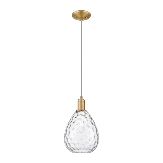 Innovations Waverly 8in 1-Light Mini Pendant | Industrial Brushed Brass and Clear Glass | Kitchen Island & Dining Room | 8 x 8 x | Model 716-1P-BB-G372