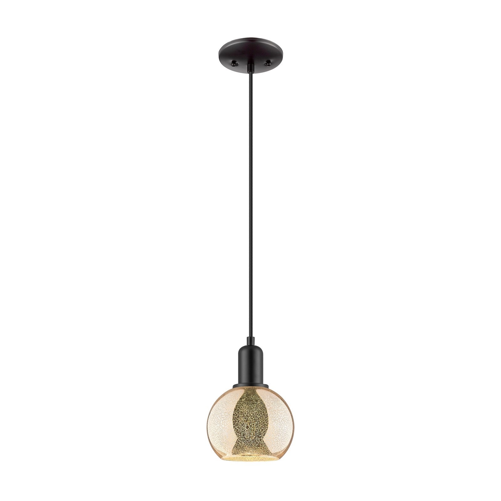 Innovations Athens 8in 1-Light Mini Pendant | Industrial Matte Black Steel and Seedy Glass | Kitchen Island & Dining Room | 8 x 8 | Model 716-1P-BK-G124-8