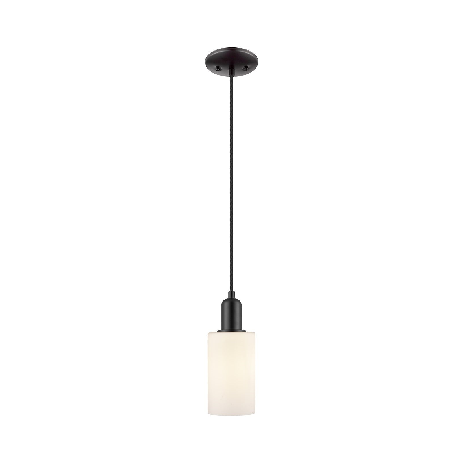 Innovations Clymer 4in 1-Light Mini Pendant | Industrial Matte Black Steel and Matte White Glass | Kitchen Island & Dining Room | Model 716-1P-BK-G801