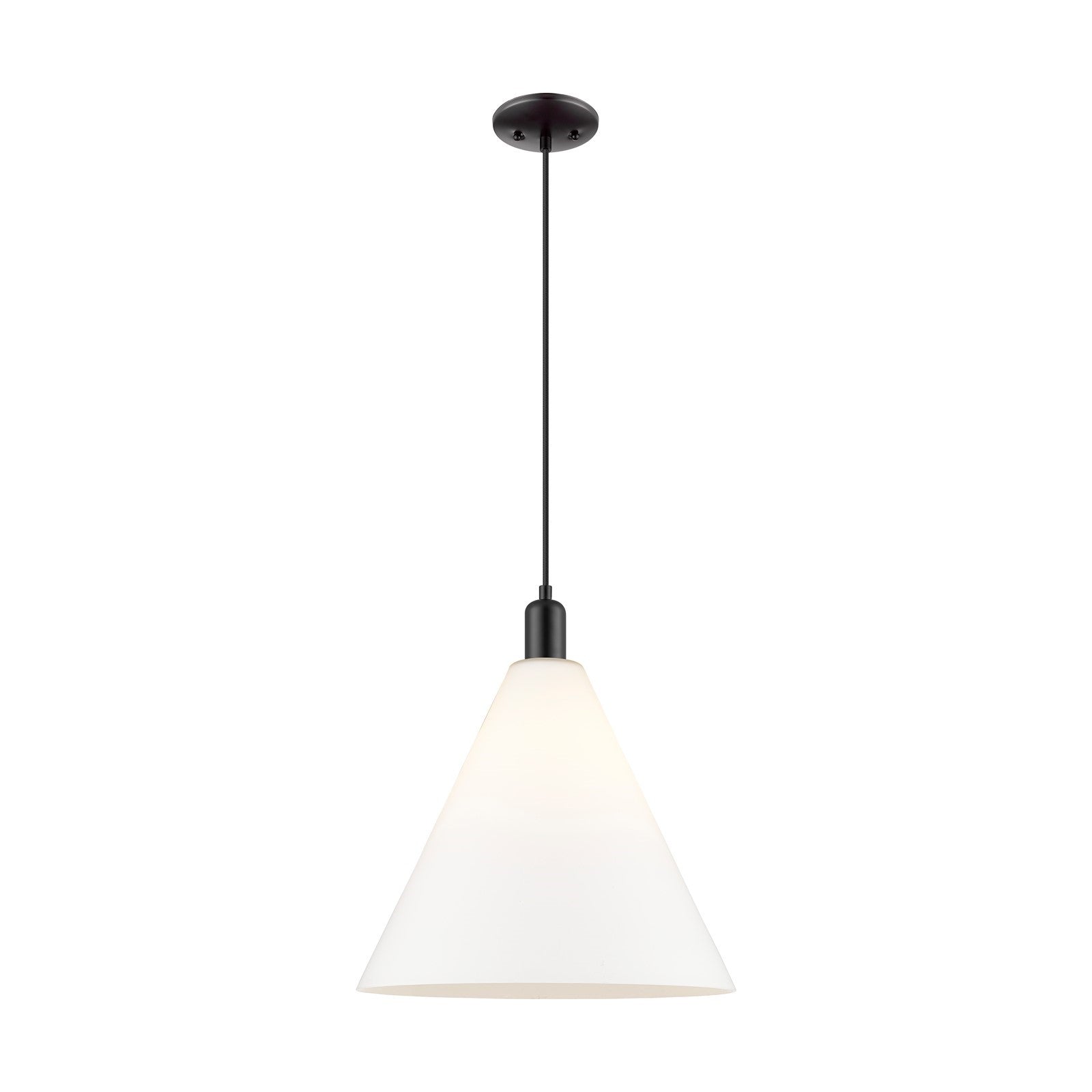 Innovations Berkshire Glass 16in 1-Light Mini Pendant | Industrial Matte Black Steel and Matte White Cased Glass | Kitchen | Model 716-1P-BK-GBC-161